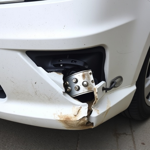 damaged car bumper