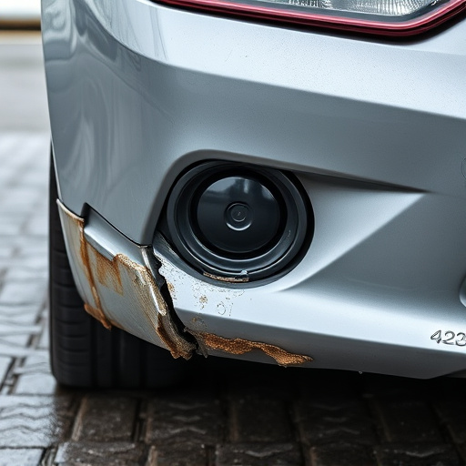 damaged car bumper