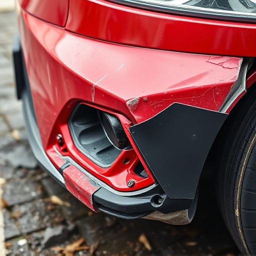 damaged car bumper