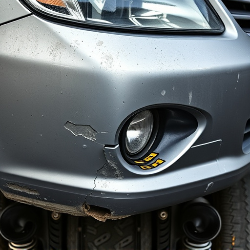 damaged car bumper