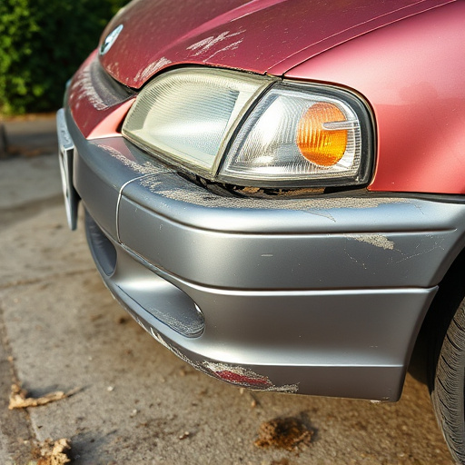 damaged car bumper