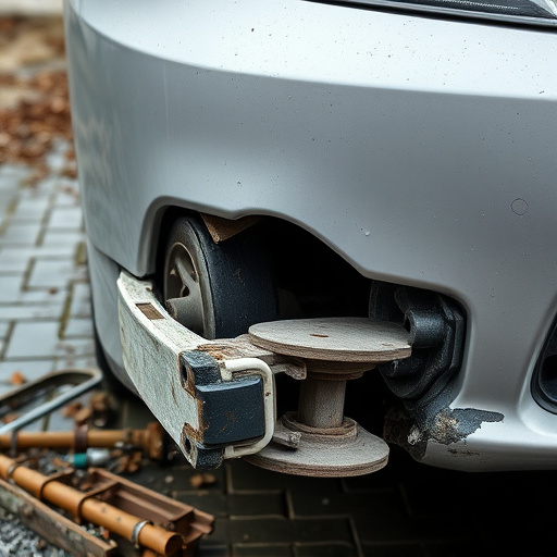 damaged car bumper