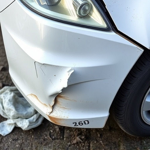 damaged car bumper