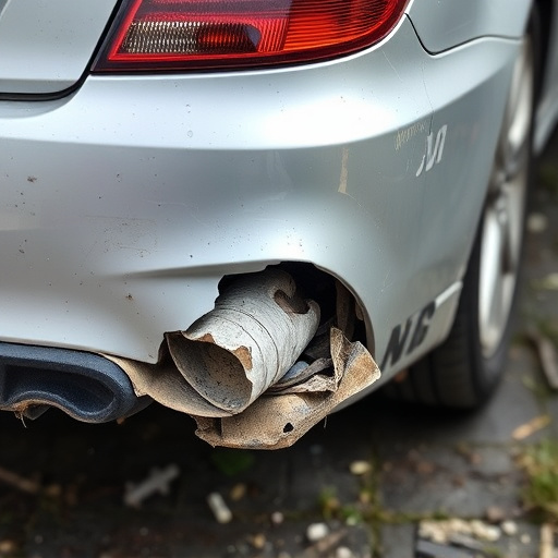 damaged car bumper