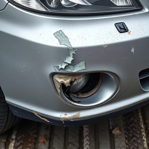 damaged car bumper