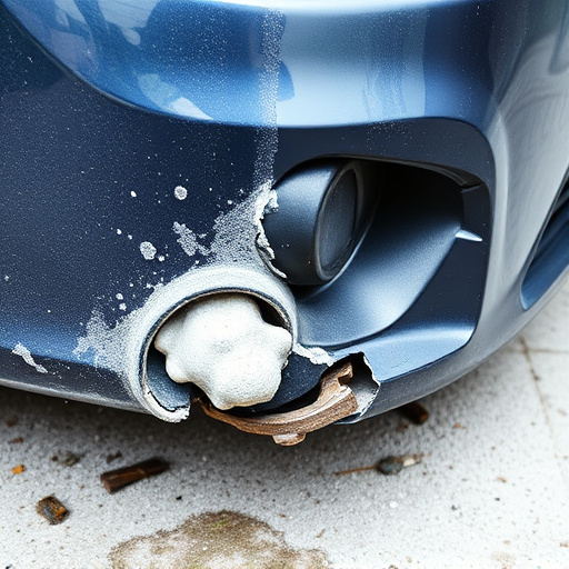 damaged car bumper
