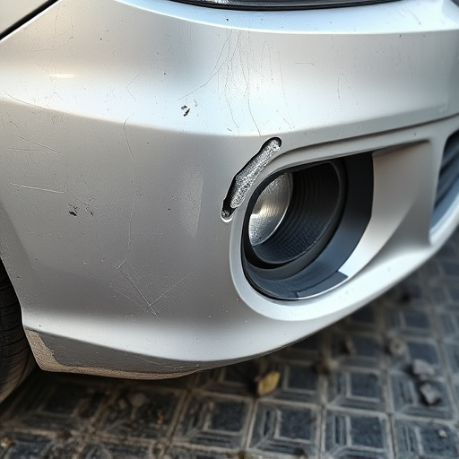 damaged car bumper
