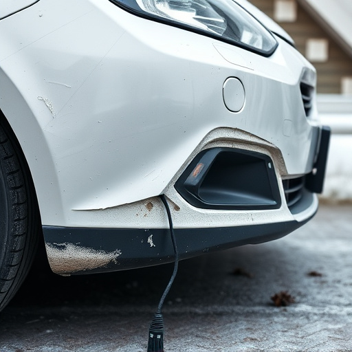 damaged car bumper