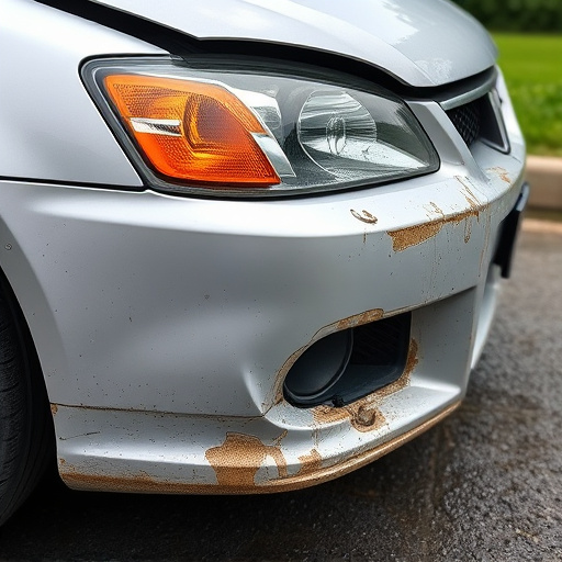 damaged car bumper