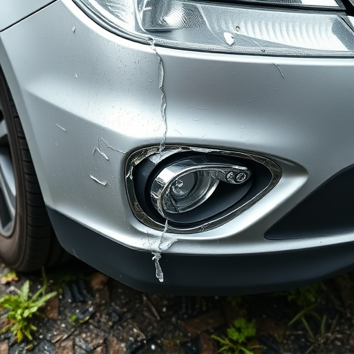 damaged car bumper