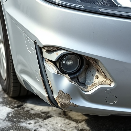 damaged car bumper