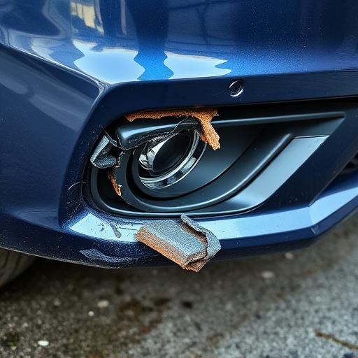 damaged car bumper
