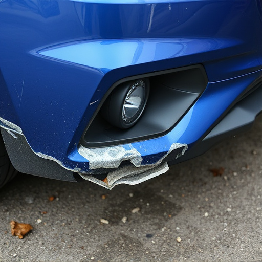 damaged car bumper
