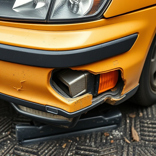damaged car bumper