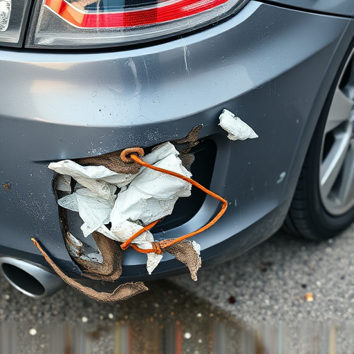 damaged car bumper