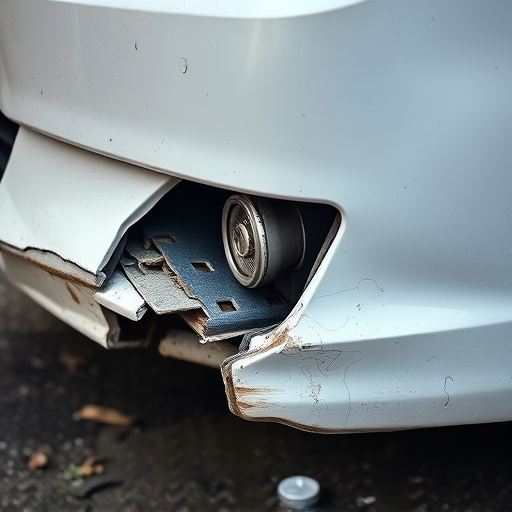 damaged car bumper