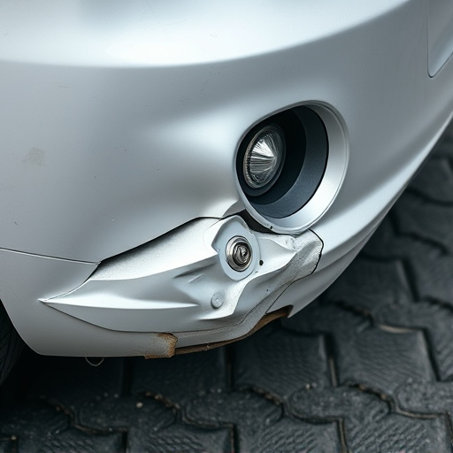 damaged car bumper
