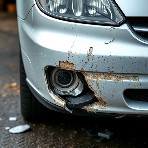 damaged car bumper