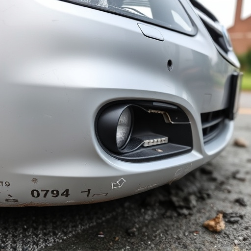 damaged car bumper