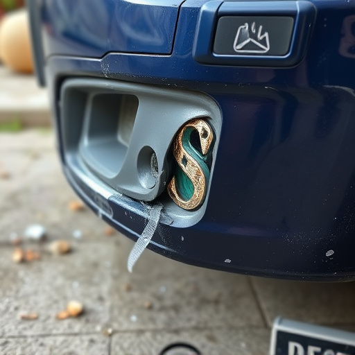 damaged car bumper