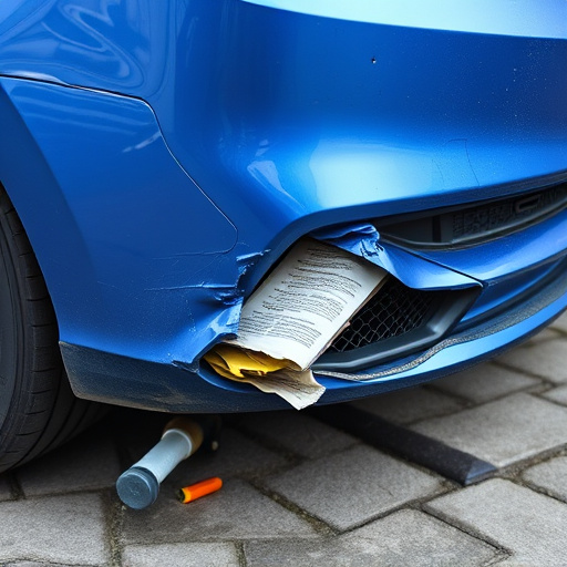 damaged car bumper