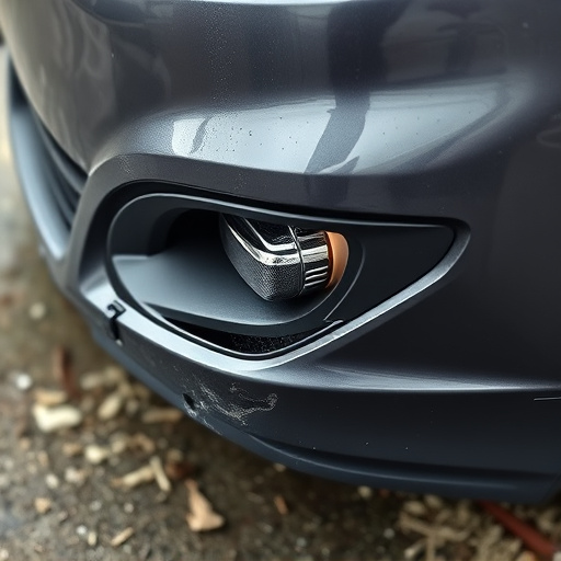 damaged car bumper