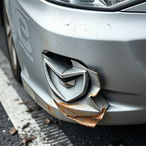 damaged car bumper