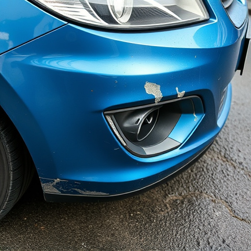 damaged car bumper
