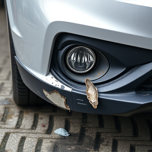 damaged car bumper