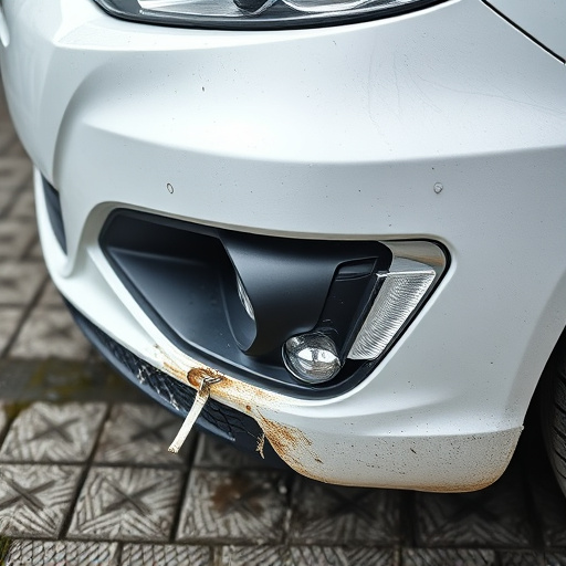 damaged car bumper