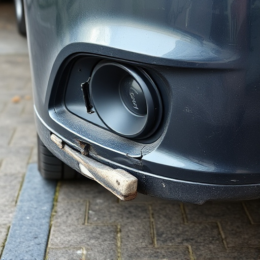 damaged car bumper