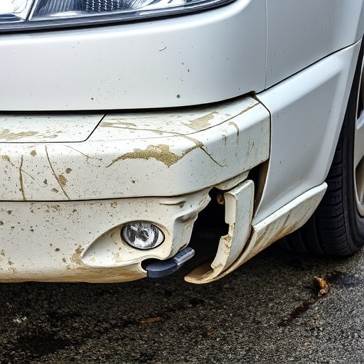 damaged car bumper