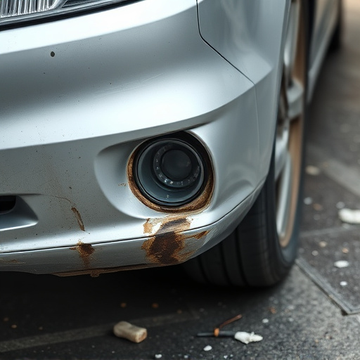 damaged car bumper