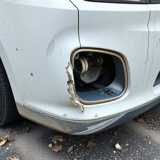 damaged car bumper