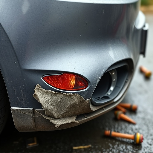damaged car bumper
