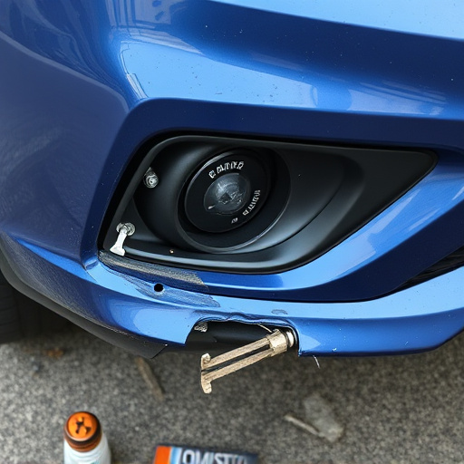 damaged car bumper