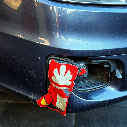 damaged car bumper