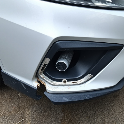 damaged car bumper