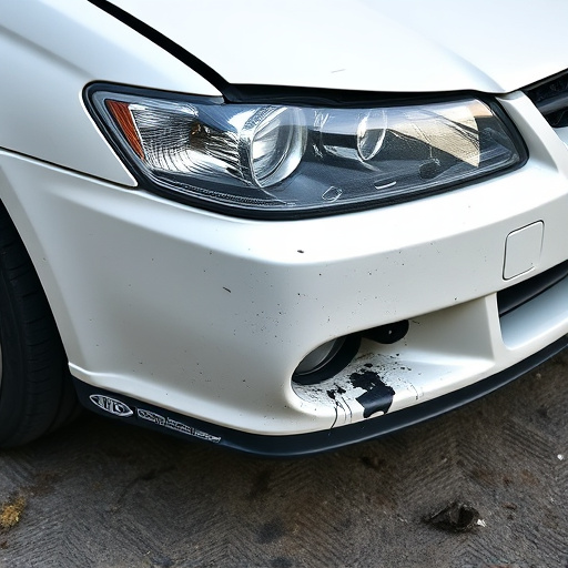 damaged car bumper