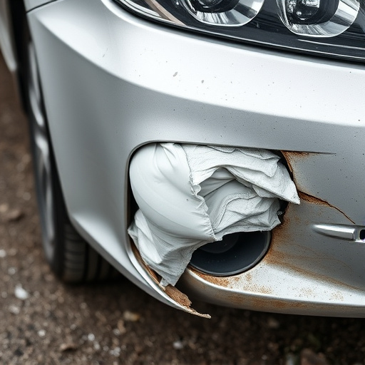 damaged car bumper