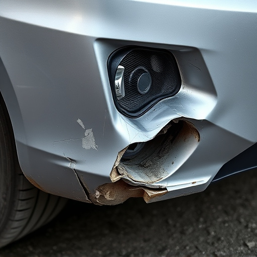 damaged car bumper