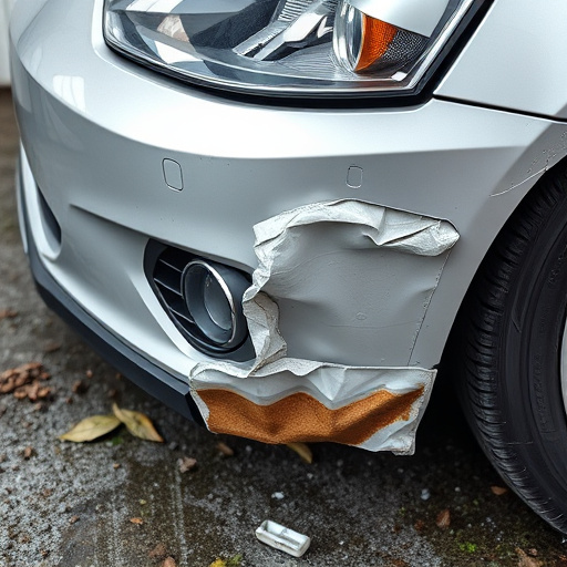 damaged car bumper