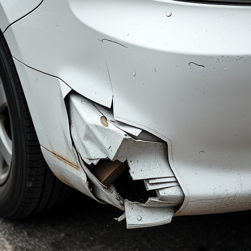 damaged car bumper