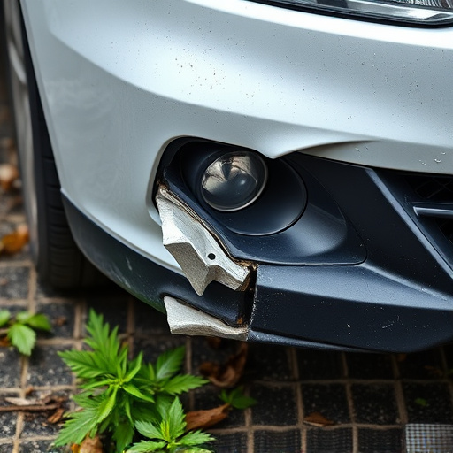 damaged car bumper
