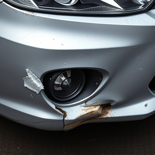 damaged car bumper