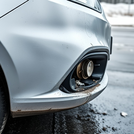 damaged car bumper