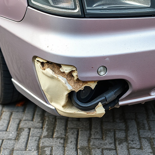 damaged car bumper