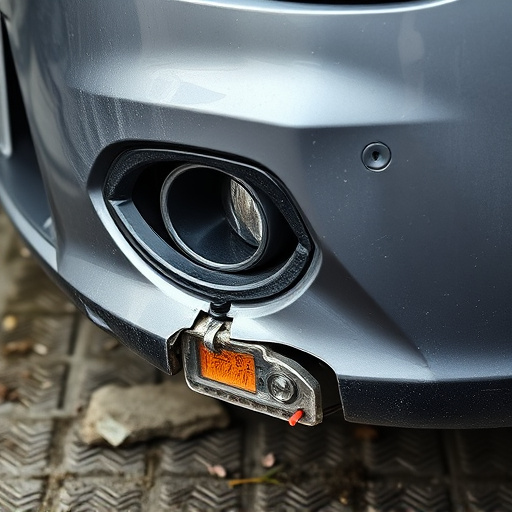 damaged car bumper