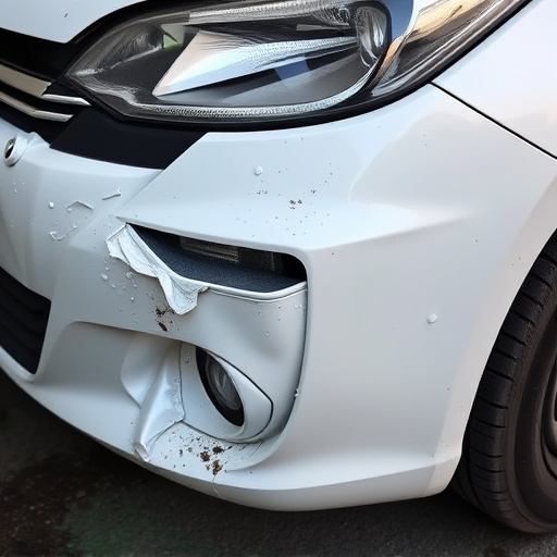 damaged car bumper