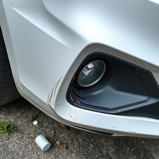 damaged car bumper